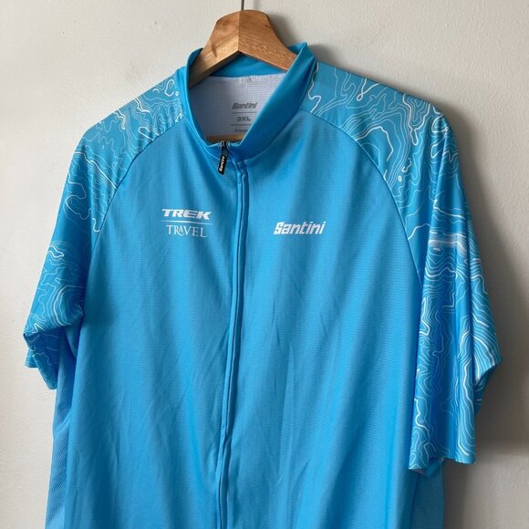 Santini Trek Travel Blue Cycling Jersey Men's Italy Size 3XL - Picture 3 of 9